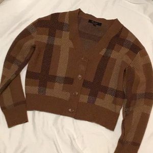 Aesthetic trendy brown cropped cardigan